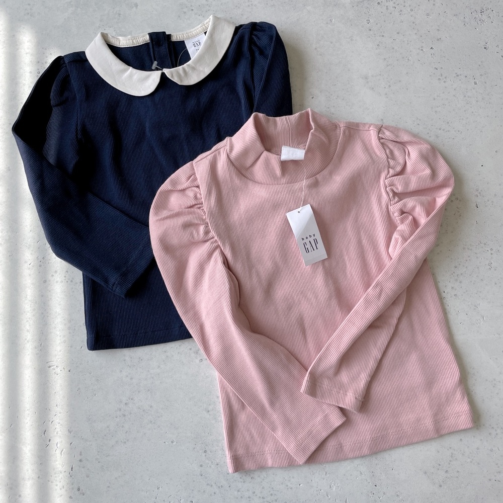 NWT Gap Navy + Pink Blouse Bundle Size 2T